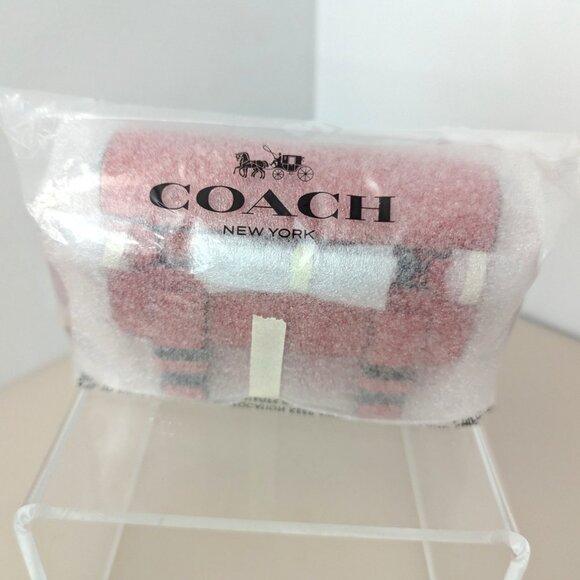 COACH Micro Track Bag Charm Key Fob Gunmetal Miami Red Carabiner Clip C9981 - Picture 9 of 10